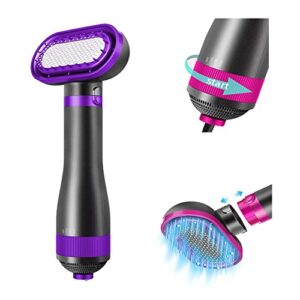 Purple 2-in-1 Pet Hair Dryer with Brush, 3-Mode Professional Home Grooming Blower for Small and Large Dogs and Cats