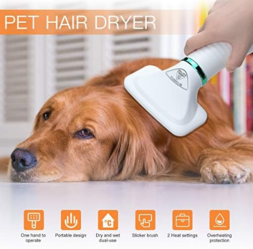 2-in-1 Pet Grooming Hair Dryer with Massage Comb for Small and Medium Dogs and Cats - Image 2