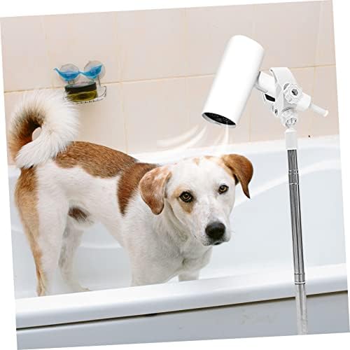 Pet Hair Dryer Hands Free Dryer Holder Pet Hair Blower Stand Shelf Bracket Hair Dryer Stand Holder Rotating Stand Floor Stand Cat White Plastic with Hood Water Blower - Image 4