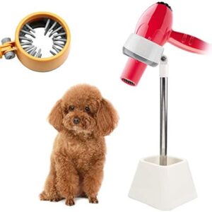 Pet Hair Dryer Holder,180 Degrees Rotatable Hands-Free Retractable Hair Dryer Stand, Dog Cat Grooming Table Hair Dryer Stand Holder Hands Stable Pet Supplies