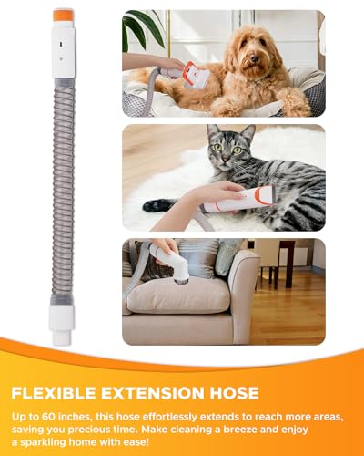 Pet Vacuum Attachment for Dogs Grooming, 2-in-1 Dog Brush Vacuum Attachment for Shedding, Compatible with Shark, Dyson, Miele, Shop Vac and Most Vacuum Cleaners, Interface Diameter 1.35”-1.85“ - Image 6