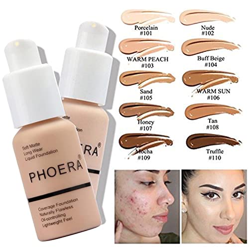 PHOERA Foundation,Mushroom Head Air Cushion CC Cream, PHOERA Primer, PHOERA Powder,3 Pcs Cream Contour Stick Makeup Kit, Shades with Highlighter Stick, Blush Stick and Bronzer Contour Stick - Image 2