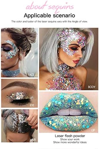 Pink Body Glitter Stick,Holographic Sequins Paint Sparkling Face Glitter for Women Face/Body/Hair/Eyes/Lip Glitter Makeup. - Image 6
