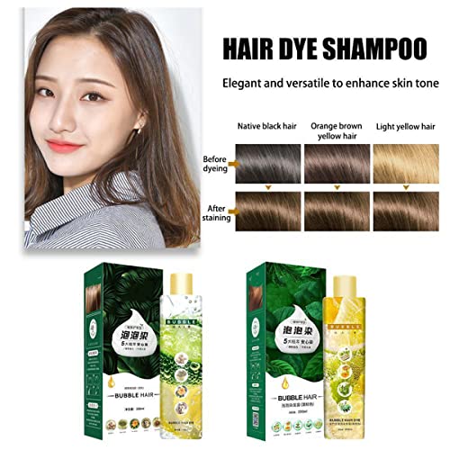 Plant Bubble Hair Dye Shampoo, Instant Natural Hair Color Cream for Women and Men, 200ml - Image 7