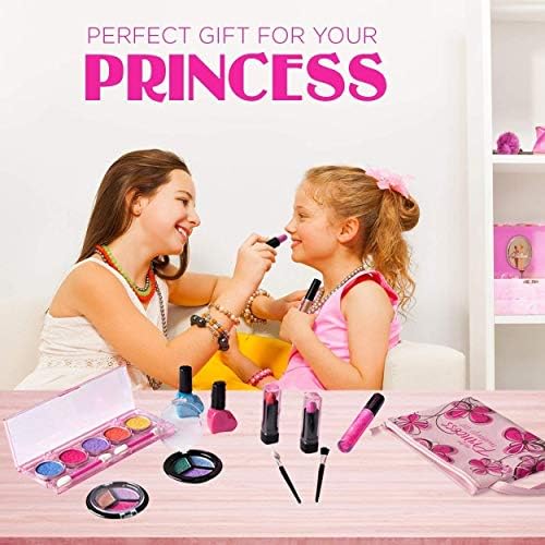 Playkidz Real Washable Play Make Up Set for Princess - Kids Makeup Kit for Girls Non Toxic - Full Makeup Dress Up Set with Bag. (11 PC) - Image 4