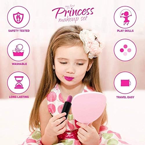 Playkidz Real Washable Play Make Up Set for Princess - Kids Makeup Kit for Girls Non Toxic - Full Makeup Dress Up Set with Bag. (11 PC) - Image 6
