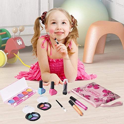 Playkidz Real Washable Play Make Up Set for Princess - Kids Makeup Kit for Girls Non Toxic - Full Makeup Dress Up Set with Bag. (11 PC) - Image 3
