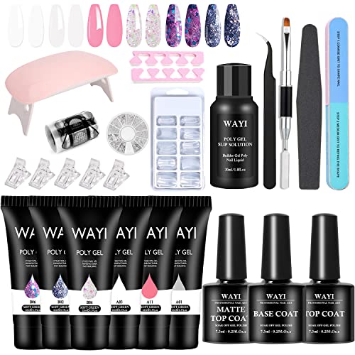 Poly Gel Kit, Poly Extension Gel Nail Art Acrylic Extension, Poly Nail Gel Tube Extension Nail Art Decoration Nail Thickening for Women Girl Gift