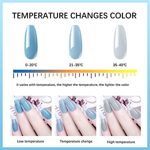 Poly Nail Gel Kit-8 Colors PoIy Extension Gel Set for Nail Thickening Solution Temperature Color Changing Poly Gel Nail Set Rainbow Colors French Manicure DIY Design - Image 5