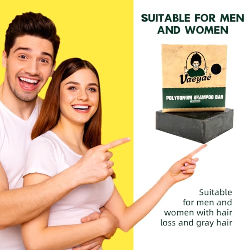 Polygonum Multiflorum Solid Shampoo Bar For Thinning Hair Darking, Organic He Shou Wu Gray Hair Loss Reverse Products, Plant Conditioner Soap For Men & Women 2pcs - Image 3
