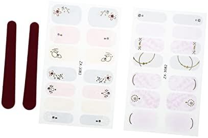POPETPOP 2pcs Gel Nail Stickers Fake Nail DIY Manicure Supplies Nail Art Decoration Nail Art Polish Decals Nail Polish Stickers Manicure Decor Nail Polish Strips No Bake 5d Accessories