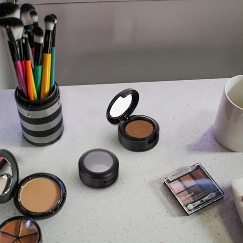 POPETPOP Empty Makeup Eyeshadow Box, 8pcs Single Color Eyeshadow Case Travel Eyeshadow Container for Eyeshadow Lipstick Cosmetics Women Girls (Matt black) - Image 6