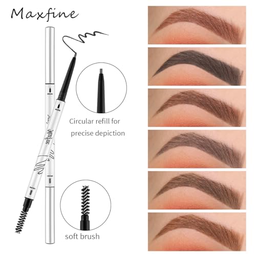 Popular MAXFINE Waterproof Double-Headed Eyebrow Pencil, Lasting Color, Ultra-Fine Tip, Natural and Soft, Waterproof and Sweatproof Eyebrow Pen, Eyebrow Kit (06#LIGHT COFFEE) - Image 2