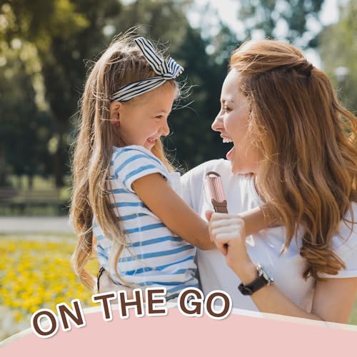 Portable Beige Folding Hair Brush with Mirror for Women and Girls - Image 8