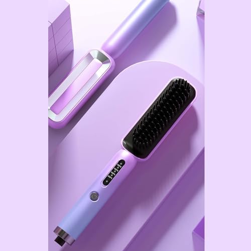 USB Rechargeable Portable Cordless Hair Straightener Brush Anti-Scald Compact Size - Image 4