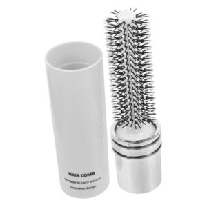 Portable Curling Comb Plastic Round Brush Portable Travel Comb Curling Brush Hair Styling Brush Curl Training Hair Brush Anti Static Hairbrush Short Hair Man Abs Hair Comb White