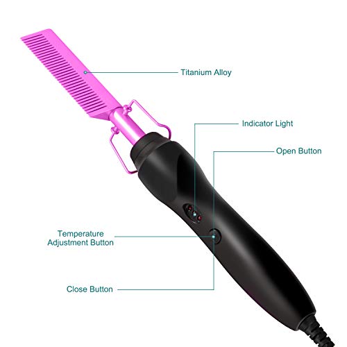 Ceramic Ionic Flat Iron Hair Straightener Brush for Men and Women 2-in-1 Styling - Image 4