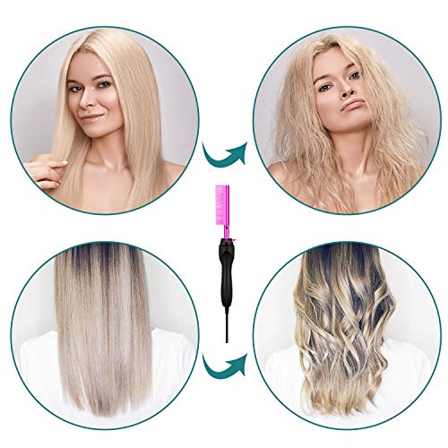 Ceramic Ionic Flat Iron Hair Straightener Brush for Men and Women 2-in-1 Styling - Image 6