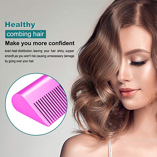 Ceramic Ionic Flat Iron Hair Straightener Brush for Men and Women 2-in-1 Styling - Image 2