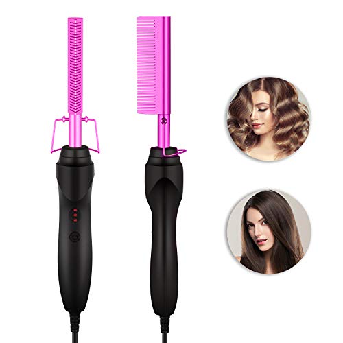 Ceramic Ionic Flat Iron Hair Straightener Brush for Men and Women 2-in-1 Styling - Image 7