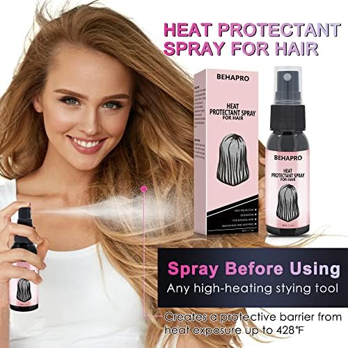 Portable Hair Straightener Brush Set with Heat Spray and Oil Gift, Travel Size - Image 3