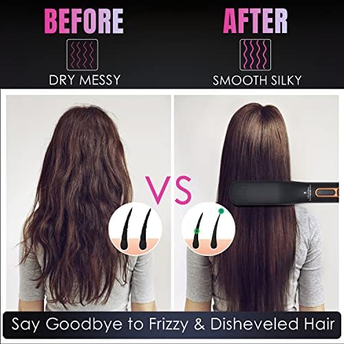 Portable Hair Straightener Brush Set with Heat Spray and Oil Gift, Travel Size - Image 6