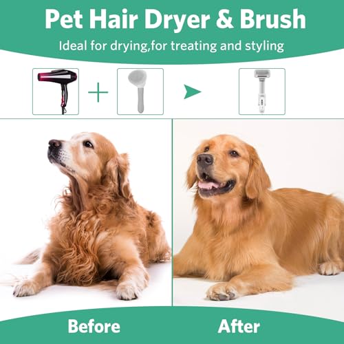 Quiet Portable 2-in-1 Pet Hair Dryer Blower with Slicker Brush for Small Medium Dogs Cats - Image 5