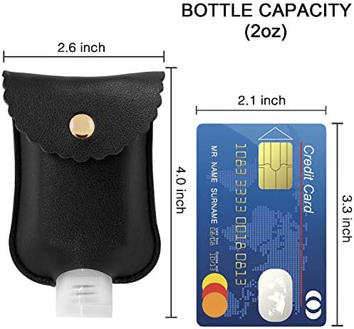 Portable Squeeze Bottle, Empty Leakproof Plastic Travel Bottle with Leather Keychain Holder for Hand Sanitizer, Essential Oil, Refillable Bottle Clips to Diaper Bag, Travel Bag(2oz 2 pack-Pink) - Image 2