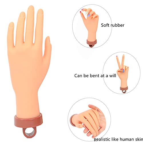 Practice Hand for Acrylic Nails, Professional Nail Practice Hand Fake Hand for Nail Practice Mannequin Hands for Nails Practice Nail Training Practice Hand for Acrylic Nail Kit(with Clamp Holder) - Image 2