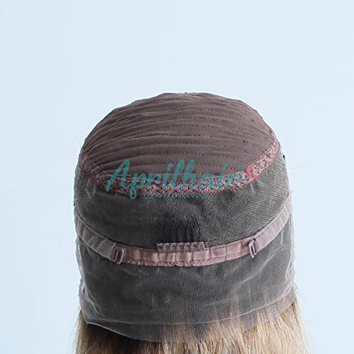 Pre-plucked Ombre #1B/27 Dark Root Honey Blonde 360 Lace Frontal Wigs Straight Glueless 150% Density Brazilian Virgin Human Hair With Baby Hair Full (20" inch, Straight) - Image 5
