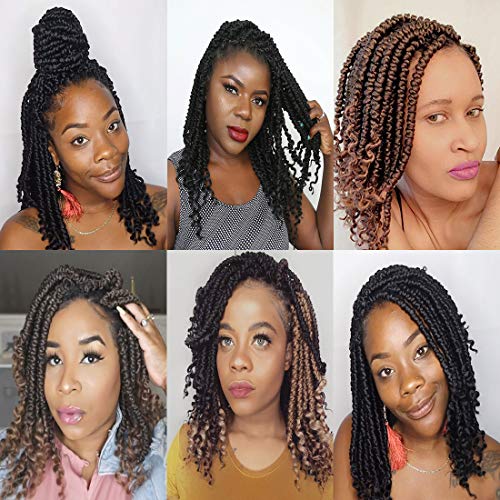 Pre Spring Twist Crochet Hair Senegalese Crochet Braids For Black Women Synthetic Passion Twist Braiding Hair Pre Looped Short 12inch Crochet Hair Curly #1B - Image 7