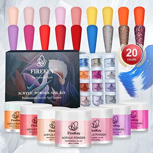 Premium Acrylic Nail Powder Kit - 20 Unique Colors, Perfect for Nail Art Design - Easy to Use, Long-Lasting, Non-Toxic - Elevate Your Nail Beauty Experience