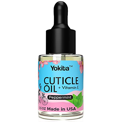 Premium Brush On Cuticle Oil Milk and Honey Natural Healing Infused, Soothes and Moisturizes Cuticles with Vitamin E 0.5 oz (Peppermint)