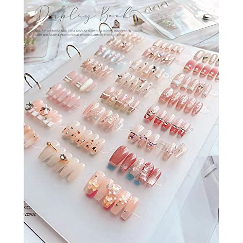 Press On Nail Packaging,Press On Nail Organizer,Removable Loose-Leaf Storage Book for Fake Nail,Nail Display with 50-Piece Nail Display Stand and 10m Nail Tape - Image 4