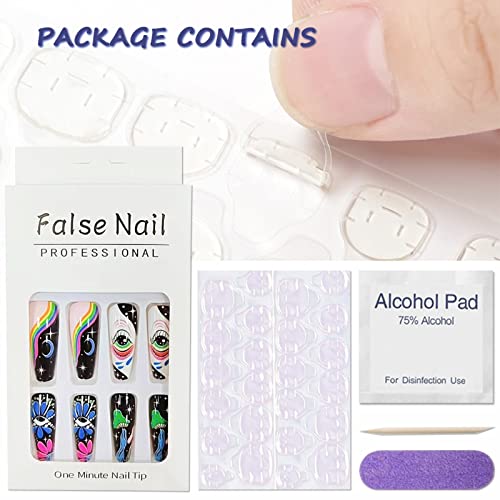 Long Coffin Flower Pattern Press On Nails 24 Piece Full Cover for Women - Image 5