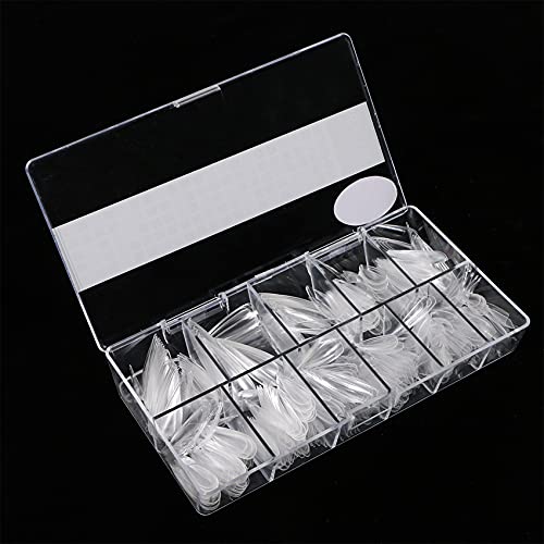 Press On Nails Set with 500pcs Long Stiletto Nail Tips Clear Full Cover 5pcs Nail Glues 1pcs Nail File with Case False Nail Fork Nail Kit Acrylic Nail Kit - Image 2