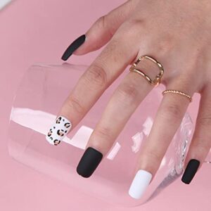 Press on Nails Short, Rosy Finch Press on Nail Acrylic Matte Fake Nails Glue on Nails Stick on with Nail Glue Nail File for Women