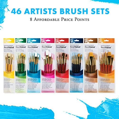 Princeton Real Value, Series 9100, Paint Brush Sets for Acrylic, Oil & Watercolor Painting, Syn-Gold Taklon (Rnd 4, 8, Wash 1/2, 1) - Image 5