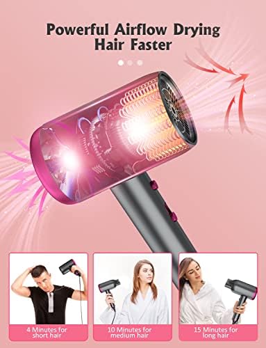 PRITECH 1875W Ionic Hair Dryer with Concentrator, Quiet & Portable for Travel - Image 6