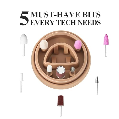 Professional Acrylic Manicure Pedicure Kit, Electric Nail File Set, Cordless Electric Nail Drill Machine, Hand Foot Care Tool for Nail Grind Trim Polish(Gold) - Image 2