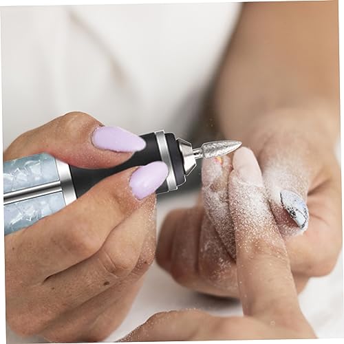 Professional Electric Nail File, Portable Electric Nail Drills with 5 Replaceable Head, 4 Speeds 500Mah, USB Low Noise Nail File Machine Kit for Acrylic Gel Nails Polishing Grinding, Blue - Image 2