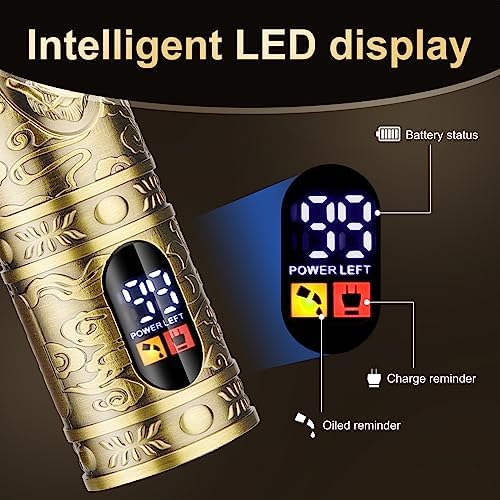Professional Hair Clippers for Men,Hair Clippers+T-Blade Trimmer+Electric Shaver+Nose Hair Trimmer Set,4 in 1 Cordless Barber Hair Cutting Kit LCD Display Gifts (Gold) - Image 5
