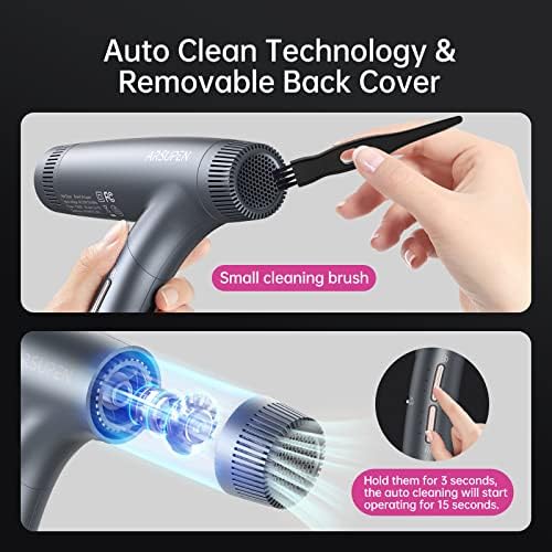 Professional Hair Dryer with Powerful Brushless Motor, Lightweight Foldable Dual Ionic Blow Dryer, 12 Modes, Super Quiet, High Speed for Fast Drying with Magnetic Nozzle, for Travel Salon Home - Image 6