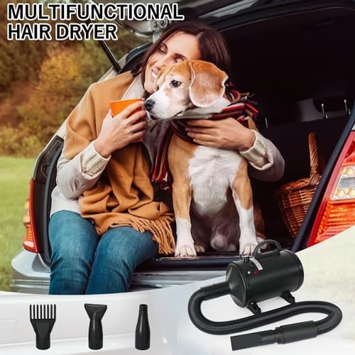 Professional High Velocity Dog Grooming Dryer, 2800W, Adjustable Speed & Heat, 3 Nozzles Included - Image 2