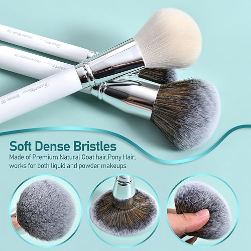 Professional Makeup Artist Brushes Set 26Pcs Real Natural Goat Hair Labeled White Makeup Brush Set with Foundation Powder blush concealer blending eyeshadow contour make up brushes set By Bueart Desig - Image 4