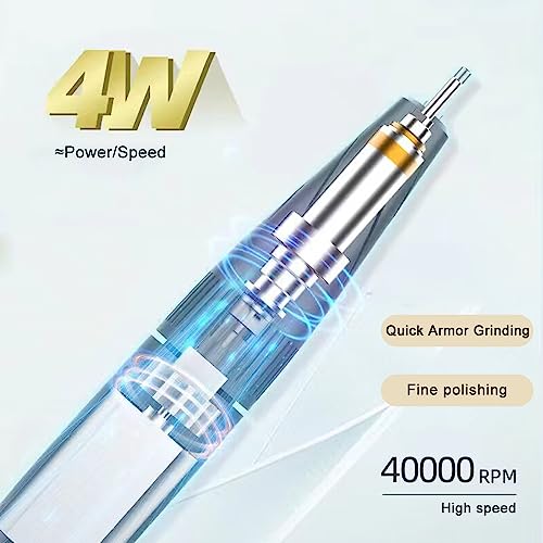 Professional Nail Drill Kit with Nail Curing Lamp,Electric Nail Filer Kit for Acrylic Nails,LCD Display Nail Drill Machine Manicure Pedicure Tool for Home Salon Use-Grey - Image 5