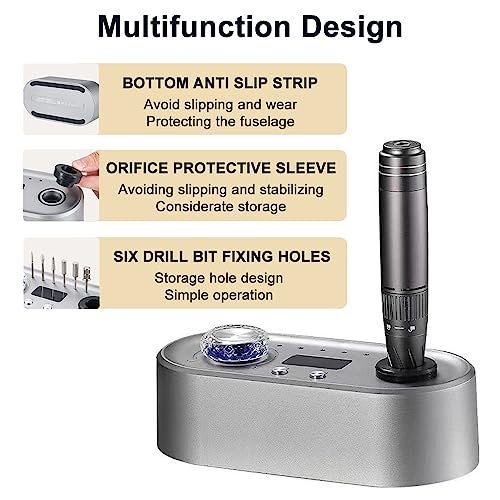 Professional Nail Drill Kit with Nail Curing Lamp,Electric Nail Filer Kit for Acrylic Nails,LCD Display Nail Drill Machine Manicure Pedicure Tool for Home Salon Use-Grey - Image 4
