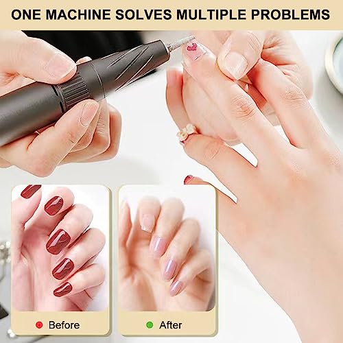 Professional Nail Drill Kit with Nail Curing Lamp,Electric Nail Filer Kit for Acrylic Nails,LCD Display Nail Drill Machine Manicure Pedicure Tool for Home Salon Use-Grey - Image 6