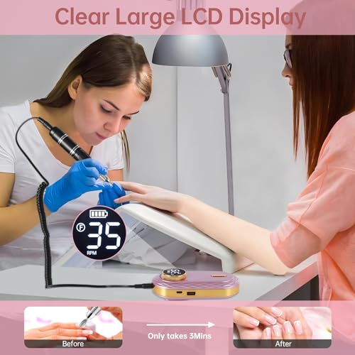 Rechargeable 35000RPM Professional Nail Drill Machine with LCD Display and 11 Bits - Image 4