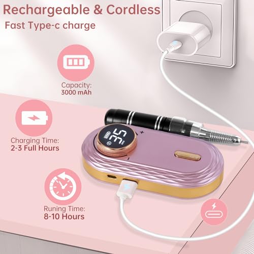 Rechargeable 35000RPM Professional Nail Drill Machine with LCD Display and 11 Bits - Image 6